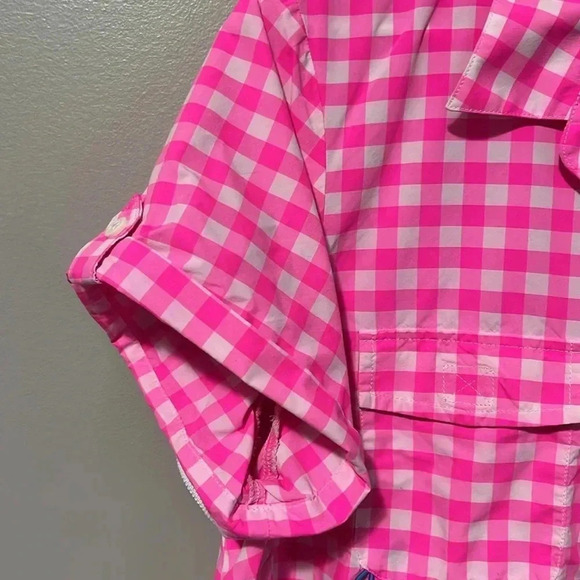 Vineyard Vines Gingham Performance Shirt  Dress Hot Pink - Picture 8 of 13